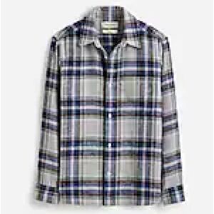Men’s Madewell Flannel Shirt Easy Fit Large New NWT Button Down Plaid